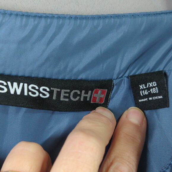 Swiss Tech Puffer Skirt Womens XL Blue Gray Outdoors Side Zip - Picture 2 of 8